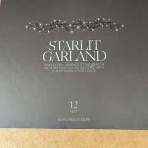 New  Restoration Hardware Starlit Garland  Gold Branch LED Warm White 12 Ft